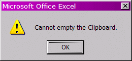 office cannot empty clipboard